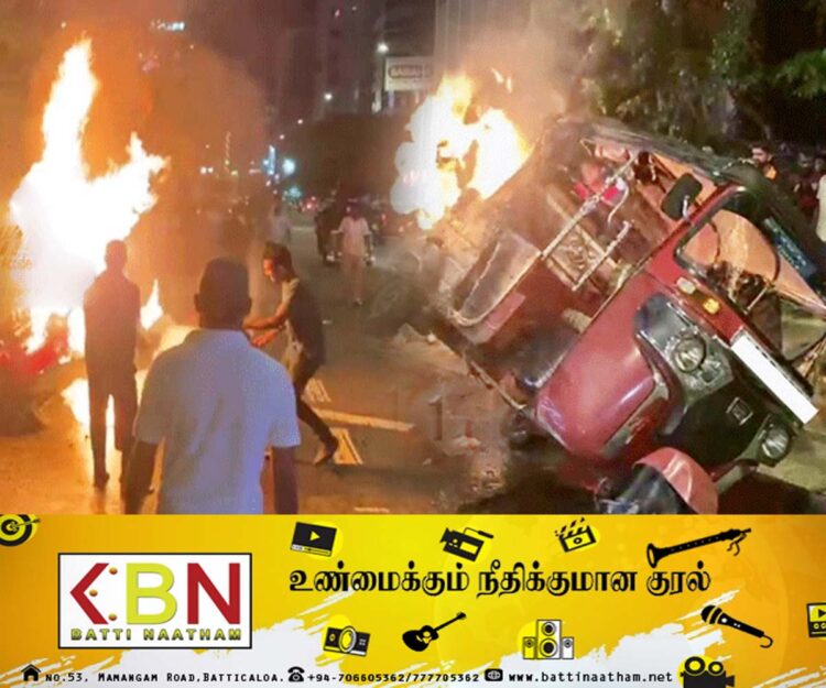 திடீரென தீப்பற்றி எறிந்த முச்சக்கரவண்டி!