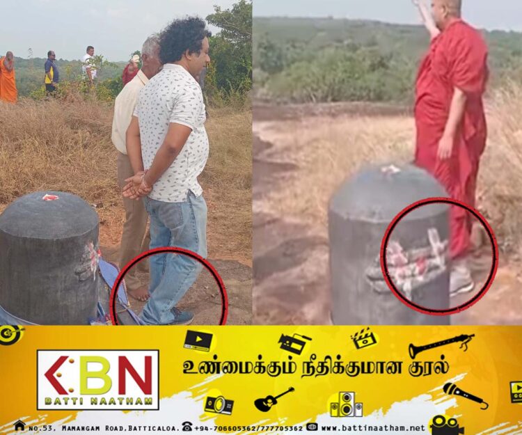 வெடுக்குநாரிமலை ஆதிலிங்கேஸ்வரர் ஆலயத்திற்குள் பாதணிகளுடன் உட்புகுந்த தேரர்கள் உள்ளிட்ட குழு!