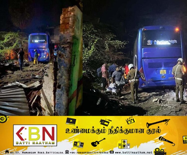 கொழும்பிலிருந்து மட்டக்களப்பு வந்த அதிசொகுசு பேருந்து விபத்து; பலர் வைத்தியசாலையில் அனுமதி!