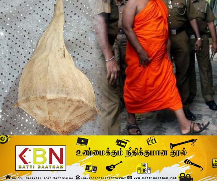 மட்டக்களப்பில் வலம்புரிசங்குடன் தேரர் கைது!