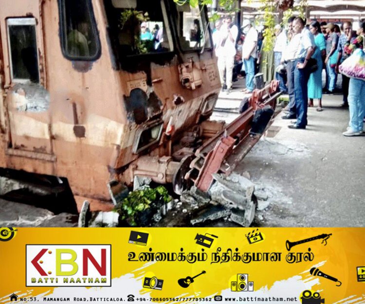 கொழும்பு கோட்டை நிலைய தடுப்பு மேடையை உடைத்து கொண்டு சென்ற ரயில்!