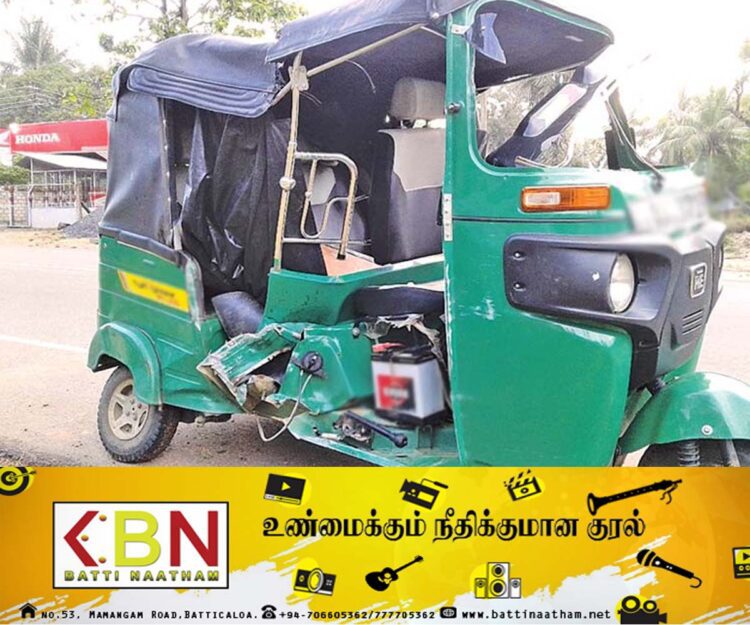 யாழில் முச்சக்கர வண்டி ஒன்று பட்டாரக வாகனத்துடன் விபத்து!