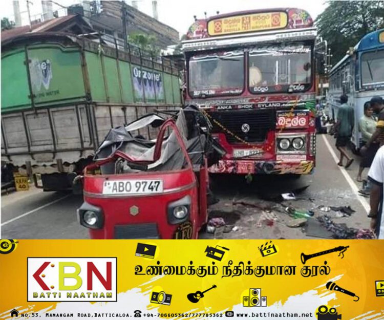 புவக்கொடமுல்ல பிரதேசத்தில் இ.போ.ச பஸ் ஒன்று முச்சக்கரவண்டியுடன் மோதி விபத்து!