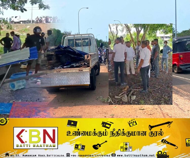 மட்டு கல்லடிப்பாலத்திற்கு அருகாமையில் காணி அபகரிக்கும் செயற்பாடு முறியடிப்பு!