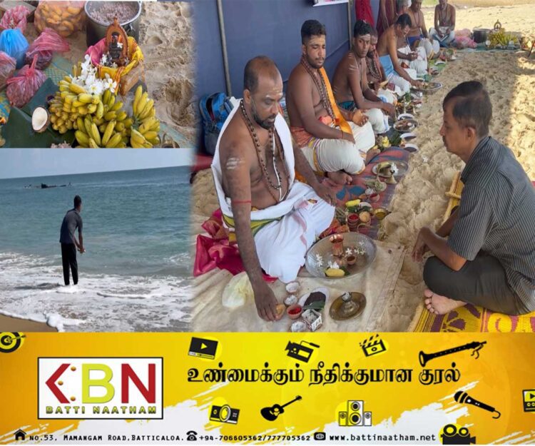 யுத்தத்தில் கொல்லப்பட்டோருக்கு முள்ளிவாய்க்கால் கடற்கரையில் பிதிர்க்கடன்!