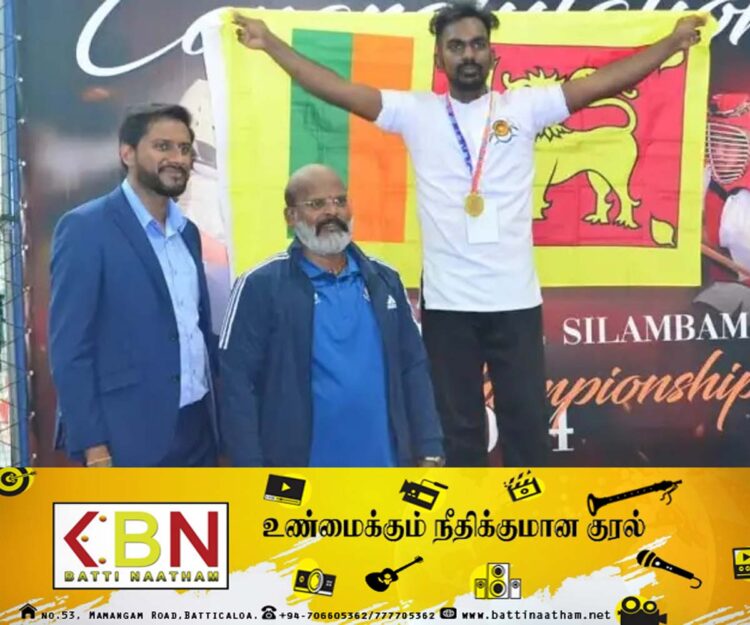 சர்வதேச சிலம்பம் போட்டியில் தங்கப்பதக்கம் வென்ற இரத்தினபுரி இளைஞன்!