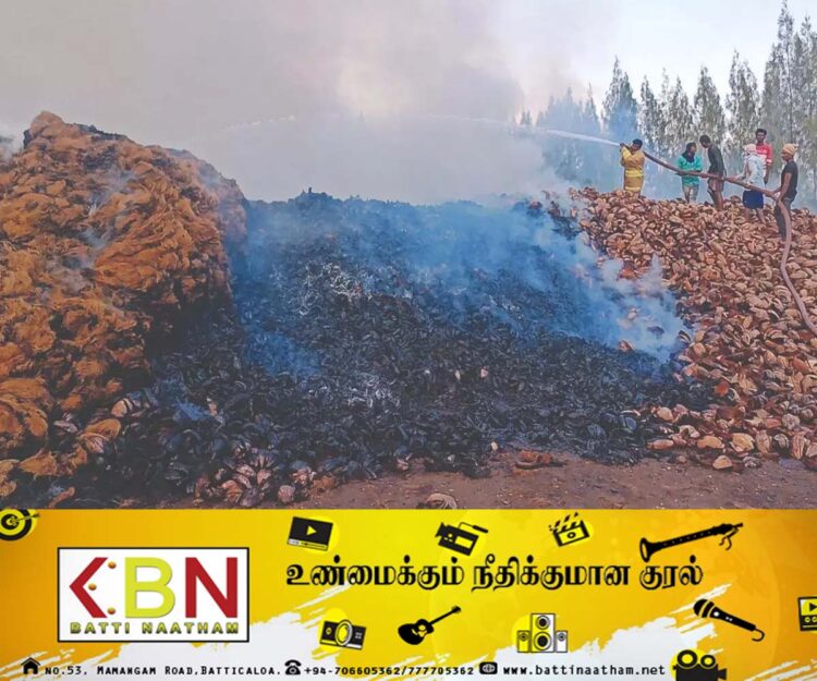 தென்னைநார் தொழிற்சாலையில் தீ விபத்து!
