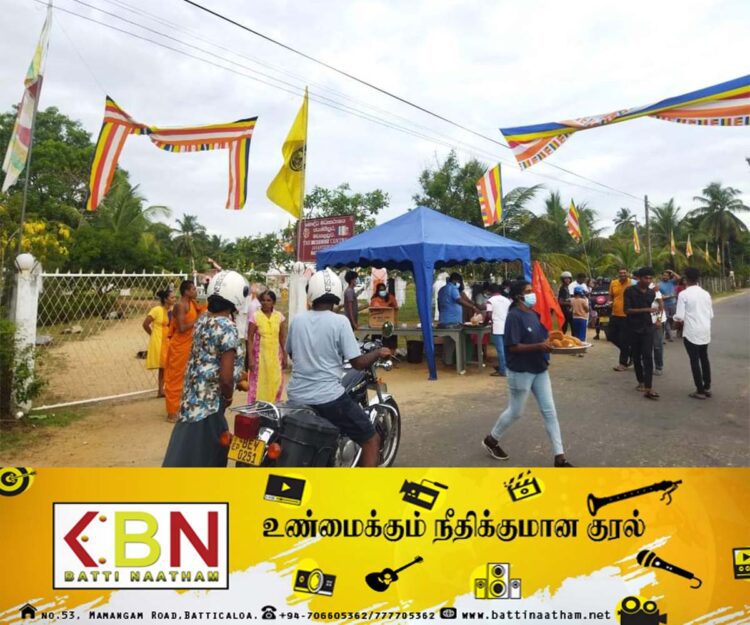 தேசிய இளைஞர் சேவை மன்றம் மற்றும் மண்முனை வடக்கு பிரதேச இளைஞர் கழக சம்மேளனத்தின் ஏற்பாட்டில் வெசாக் விழா!