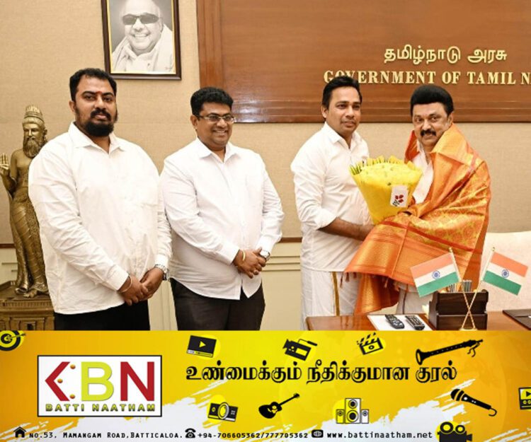 தமிழக முதலமைச்சரை சந்தித்த இராஜாங்க அமைச்சர் வியாழேந்திரன்!