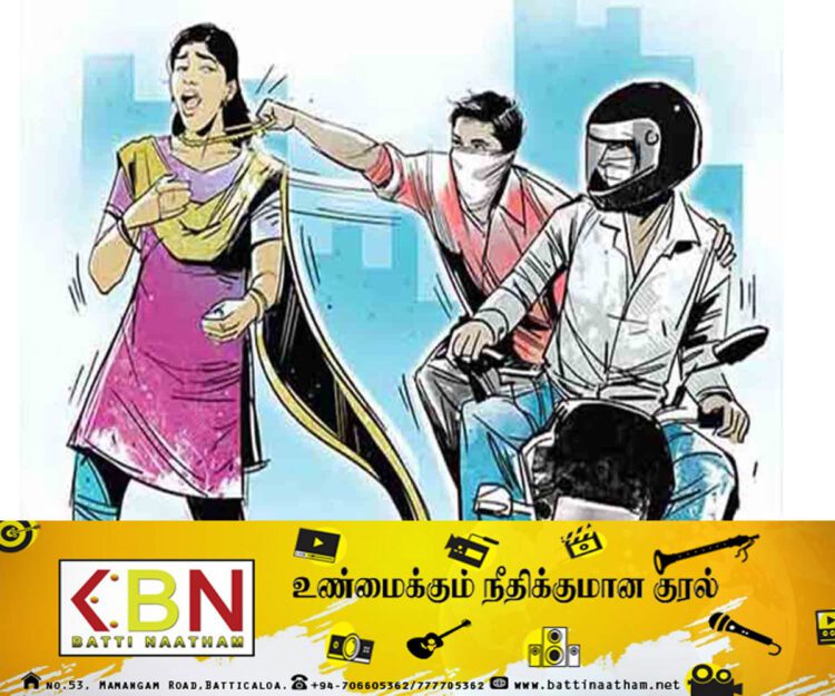 வவுனியாவில் பெண்னின் சங்கிலியை அறுத்த திருடர்கள்!