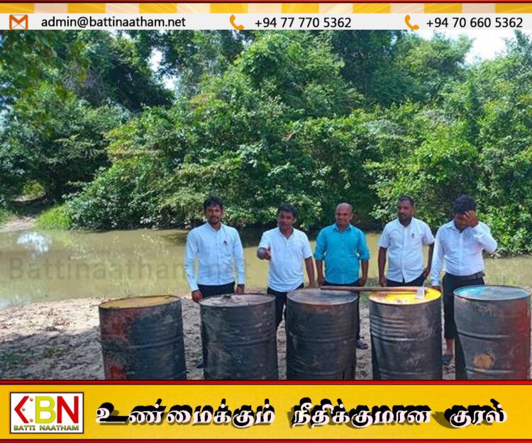 மட்டக்களப்பில் கசிப்பு உற்பத்தி செய்யும் பகுதி கண்டுபிடிப்பு