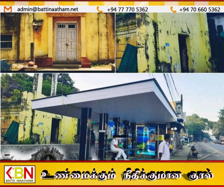 ஹபரணையில் இந்து கோவில் மறைக்கப்பட்டு அமைக்கப்பட்ட பஸ் தரிப்பிடம்; சமூக வலைத்தளங்களில் எழும் கண்டனங்கள்