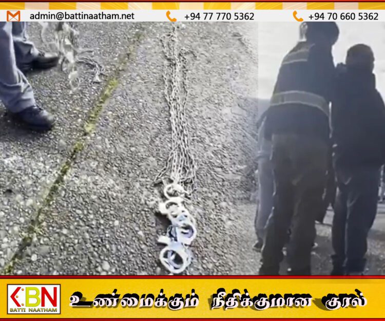 கை-கால்களில் விலங்கிட்டு நாடு கடத்தப்படும் சட்டவிரோத குடியேறிகள்