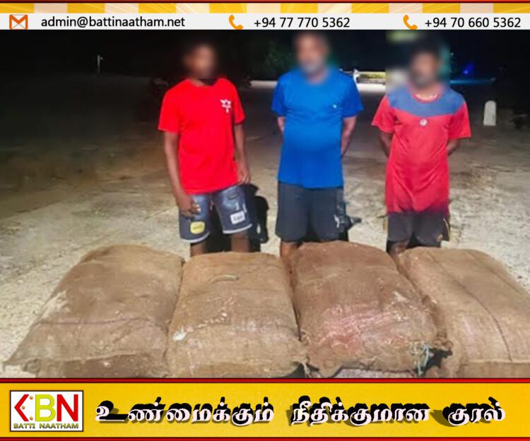 இந்தியாவில் பெருமளவான கஞ்சா கடத்தி வந்த மூவர் கைது
