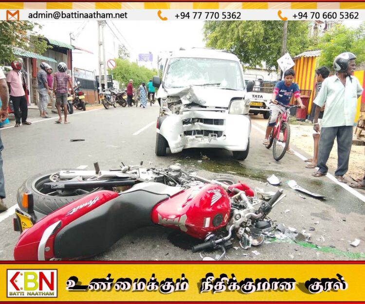 திருகோணமலையில் மினிவேன் மற்றும் மோட்டார் சைக்கிள் விபத்து