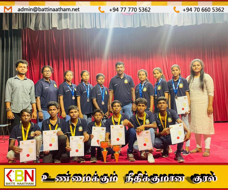 மட்/மாவிலங்குதுறை விக்னேஸ்வரா பாடசாலை மாணவர்கள் கிழக்கு மாகாண மட்ட கரம் போட்டியில் வரலாற்று சாதனை