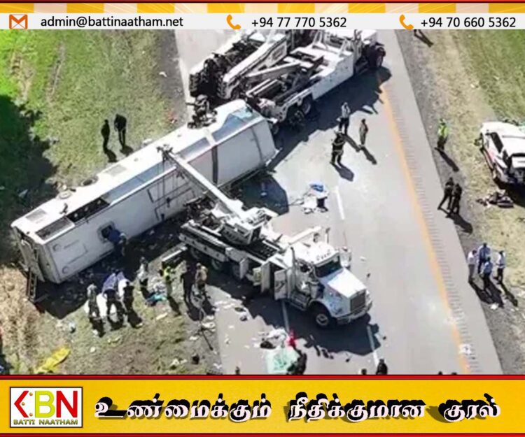 மேற்கு நியூயோர்க்கில் சுற்றுலா பேருந்து விபத்து; 5 பேர் உயிரிழப்பு, 21 பேர் காயம்