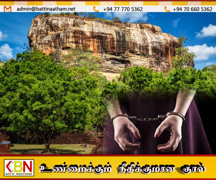 சீகிரியாவில் கண்ணாடி சுவரை சேதப்படுத்திய 21 வயது யுவதி கைது