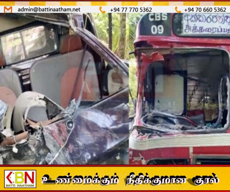 அக்கரைப்பற்று நோக்கி பயணித்த பஸ்ஸும் லொறியும் விபத்து; மூவர் உயிரிழப்பு