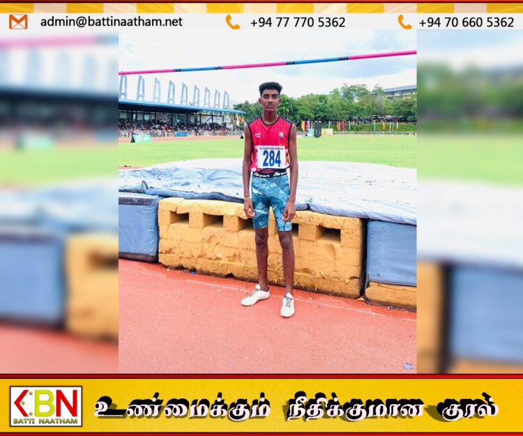 களுதாவளை மகா வித்தியாலய மாணவன் குகன் பகிர்ஜன் தேசிய மட்ட உயரம் பாய்தலில் முதலிடம்