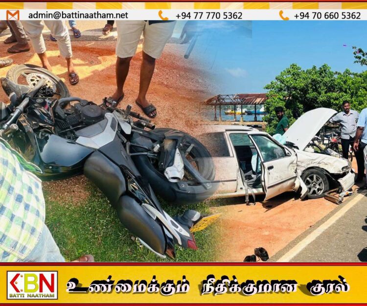 திருகோணமலையில் மூன்று வாகனங்கள் ஒன்றுடன் ஒன்று மோதி விபத்து