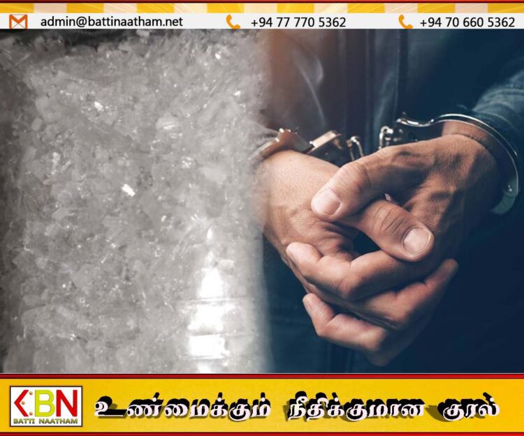 மட்டு நகரில் ஹோட்டலில் தங்கியிருந்த ஐஸ் போதை வியாபாரி உட்பட 3 பேர் கைது