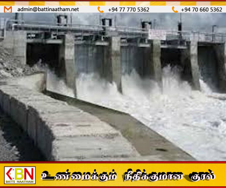 தெதுரு ஓயா நீர்த்தேக்கத்தின் 4 வான்கதவுகள் திறப்பு; தொடரும் மழையால் நீர்மட்டம் அதிகரிப்பு