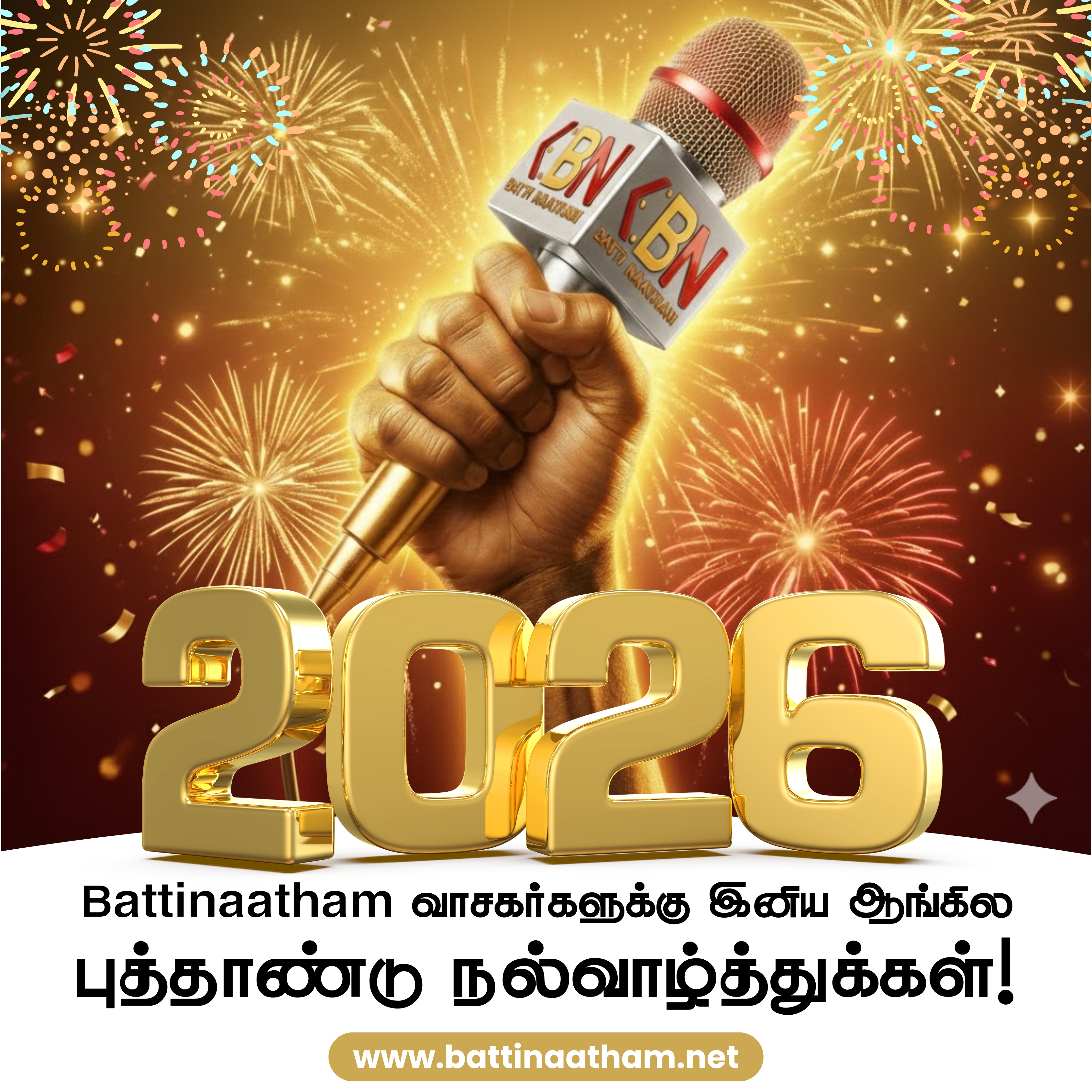 Battinaatham வாசகர்களுக்கு இனிய ஆங்கில புத்தாண்டு நல்வாழ்த்துக்கள்!