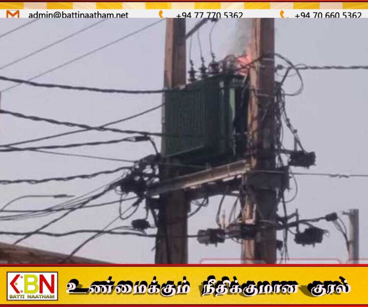 களுத்துறையில் திடீரென தீப்பற்றி எரிந்த மின்மாற்றி