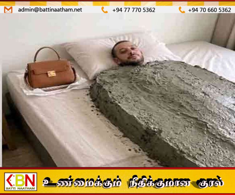 பண்டிகைக்கு அழைத்துச் செல்லாத கோபத்தில் கணவரைச் சிமென்ட் கொண்டு பூசிய மனைவி