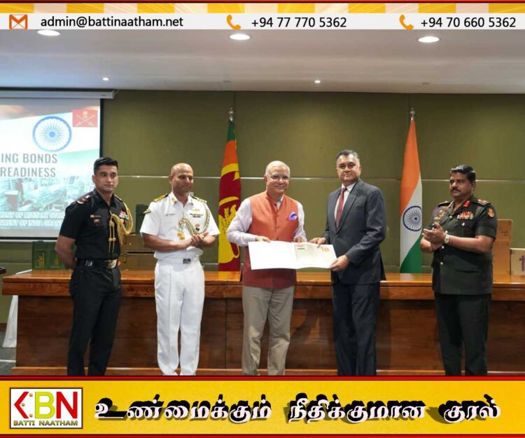 இலங்கை இராணுவத்துக்கு 5.5 மில்லியன் அமெரிக்க டாலர் பெறுமதியான இராணுவ பொருட்களை இலவசமாக வழங்கிய இந்தியா