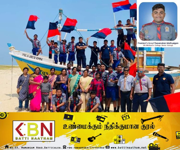 பாக்குநீரினை நீந்திக்கடந்த புனித மிக்கேல் கல்லூரி மாணவன்!