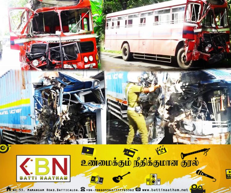 கொழும்பு – அவிசாவளை வீதியில் விபத்து நசுங்கிய பஸ்!