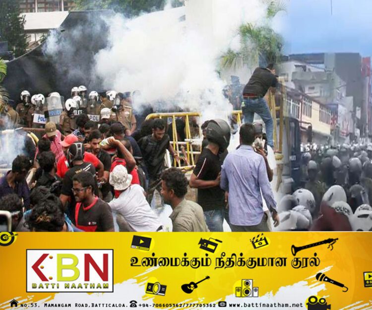 கொழும்பில் பதட்டம் ; மாணவர்களை விரட்டி விரட்டி தாக்கிய பொலிஸ்!