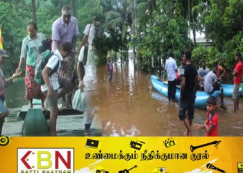 களுத்துறையில் வெள்ளம்; கஷ்டங்களுக்கு மத்தியில் பரீட்சைக்கு செல்லும் மாணவர்கள்!