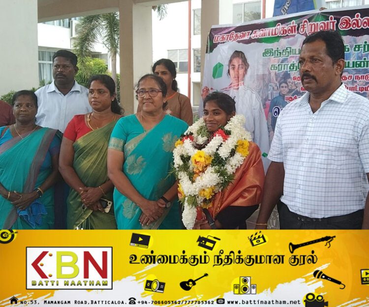 சர்வதேச சம்பியன்ஷிப் கராத்தே சுற்றுப் போட்டி; வெண்கல பதக்கம் வென்ற கிளிநொச்சி மாணவி!