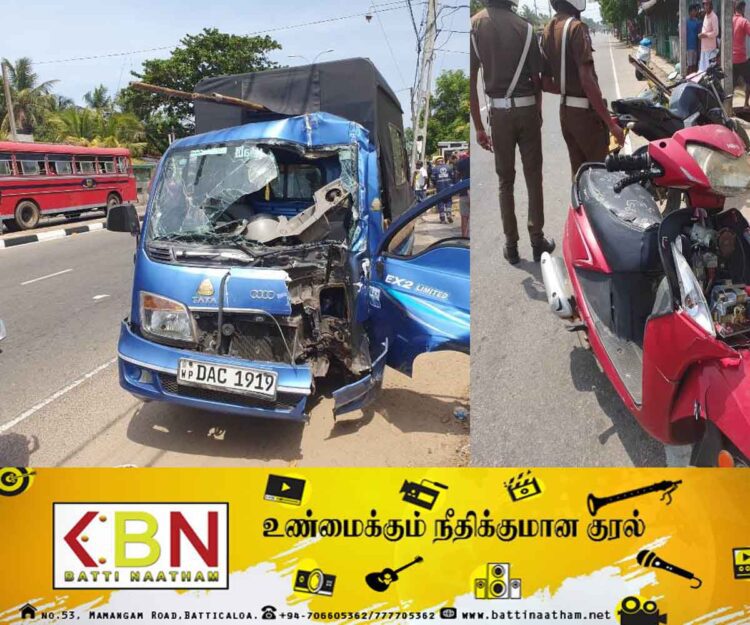 மட்டு கல்முனை பிரதான வீதியில் இருவேறு இடங்களில் விபத்து!