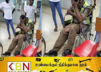 போக்குவரத்து பொலிஸாரை மோதித்தள்ளிய மோட்டார் சைக்கிள்!