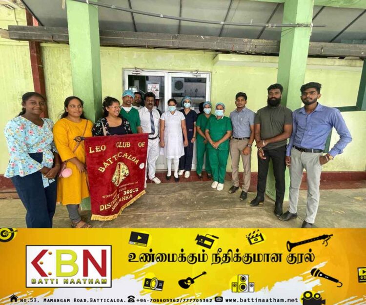 குளிர்களி நிலையம் மூலம் திரட்டப்பட்ட நிதியில் மட்டு போதனா வைத்தியசாலைக்கு படுக்கை விரிப்புக்கள் வழங்கிய லியோ கழகம்!