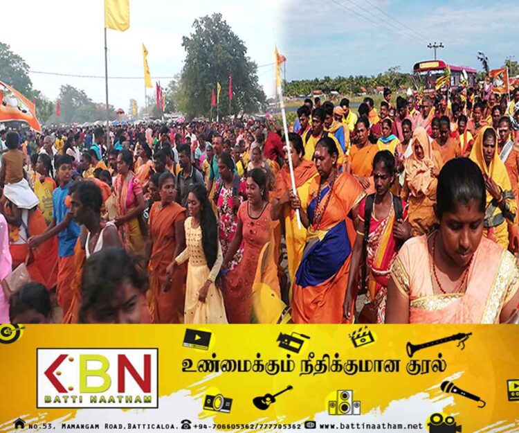 மட்டு வெருகலம்பதி சித்திரவேலாயுதர் ஆலயத்தின் வருடாந்த மகோற்சவத்திற்கான பாதயாத்திரை நிறைவு!