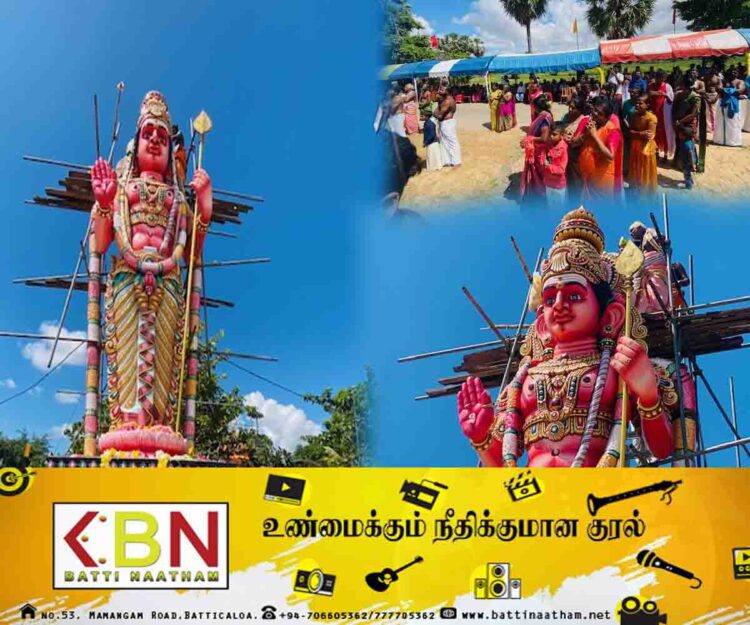 கிழக்கு மாகாணத்தில் மிக உயர்ந்த பாலமுருகன் சிலை மட்டக்களப்பு தாந்தாமலையில் ஸ்தாபிப்பு!