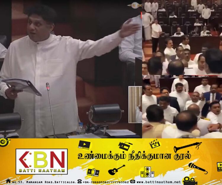 சஜித்திடமிருந்து கோப்புகளைப் பறித்துச் சென்ற சனத் நிஷாந்த; பதற்ற நிலையால் சபை ஒத்திவைப்பு!