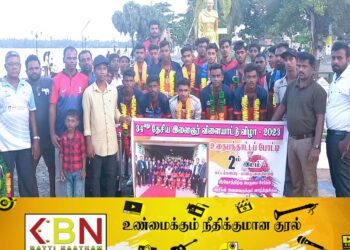 தேசிய உதைபந்தாட்ட போட்டியில் இரண்டாம் இடத்தை பெற்றுக்கொண்ட மட்டு வீரர்களை வரவேற்கும் நிகழ்வு!