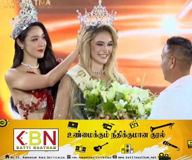 MISS EARTH கிரீடத்தை அல்பேனியாவை சேர்ந்த டிரிடா சிரி வென்றார்!