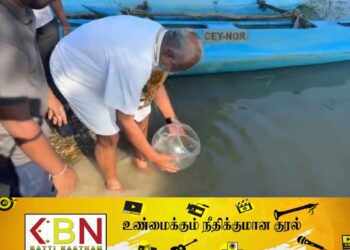 குளத்தில் விடப்பட்ட ஒரு இலட்சம் மீன்குஞ்சுகள்; கடற்றொழில் அமைச்சர் தலைமையில் நிகழ்வு!