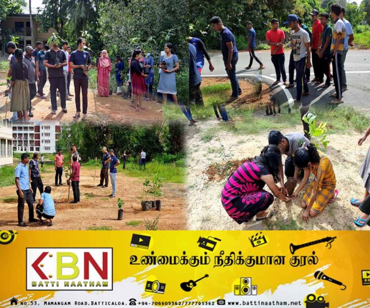 ”ஆளுக்கொரு மரங்களை நடுவோம்” ; கிழக்குப் பல்கலைக்கழகச் சௌக்கிய பராமரிப்பு விஞ்ஞானங்கள் பீடப் பீடாதிபதி தலைமையில் மரநடுகை நிகழ்வு!