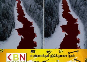 ரஷ்யாவில் சிவப்பு நிறத்தில் மாறிய நதி!