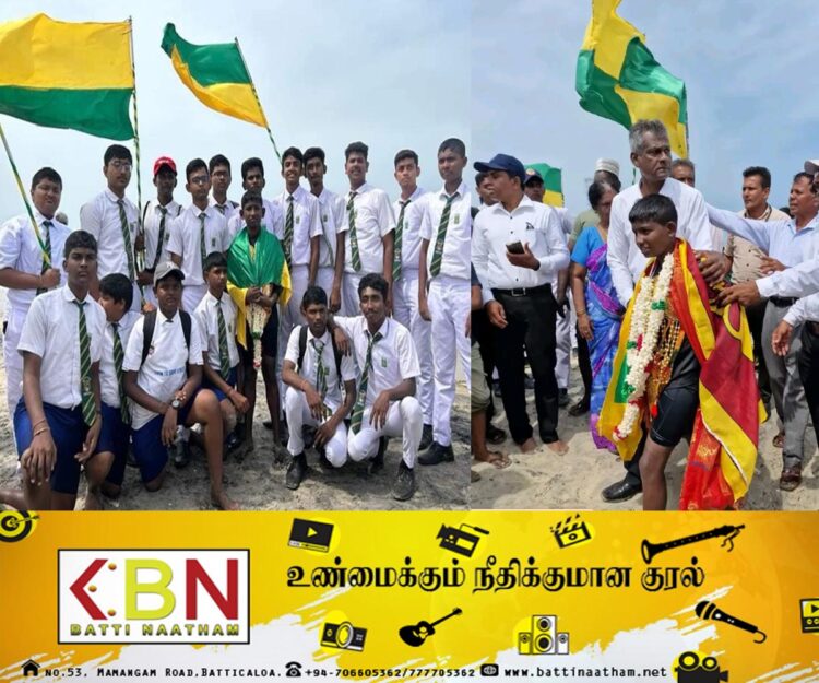 பாக்கு நீரிணையை நீந்திக்கடந்து 13 வயது ஹரிகரன் தன்வந்த் சாதனை!