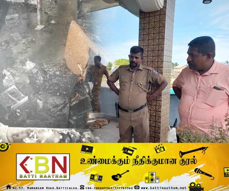 மட்டு புகையிரத நிலையத்திற்கு முன்பாக உள்ள வீட்டில் தீ விபத்து!