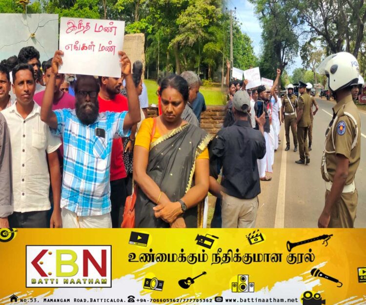 கிளிநொச்சியில் இராணுவத்தினரின் செயற்பாட்டை எதிர்த்து போராட்டம்!